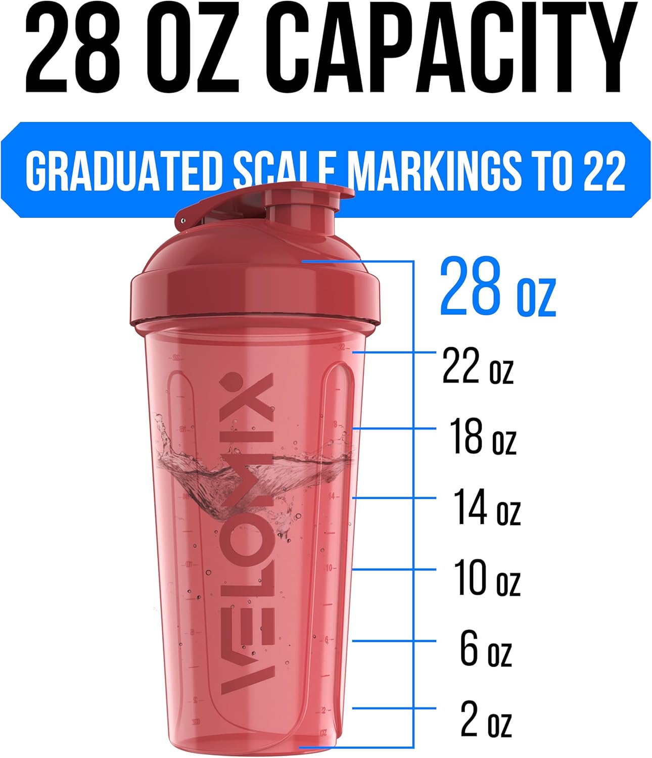 -6 PACK- 28 Oz Protein Shaker Bottle for Protein Mixes - 6X Wire Whisk | Leak Proof Shaker Cups for Protein Shakes | Protein Shaker Bottle Pack | Protein Shake Cup (Hawai Shadows)